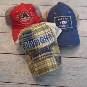3 Bud and Bud Light Baseball Hats